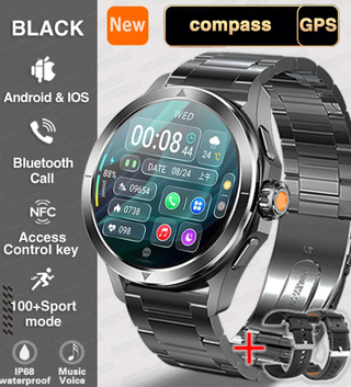 Magnum 4SS Ultra Outdoor Sports Smart Watch for Men with AMOLED Screen, NFC, GPS & Compass