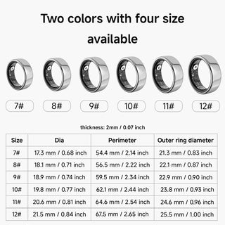 The Revolution Smart Ring - Blood Pressure Sleep Health Monitoring Multi-sport,  IP68 Waterproof For Men and Women