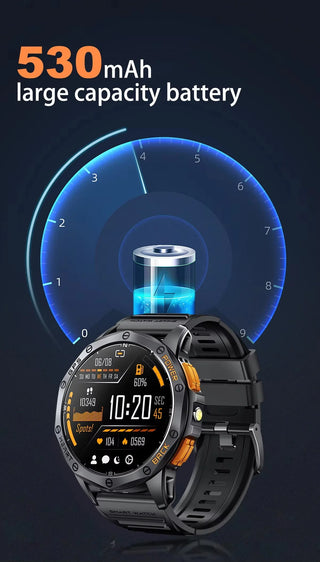 BioSmart® Watch Elite Force VII – Tactical Smartwatch 1.43" Amoled LED Flashlight Compass and Much More!