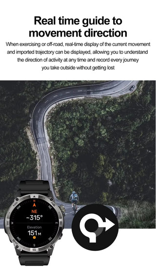 Velocity Pro GT Smart Watch with AMOLED Screen and BT Calling, Altitude, Barometric Pressure, GPS Motion Positioning, Compass