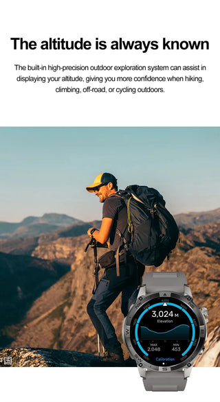 Velocity Pro GT Smart Watch with AMOLED Screen and BT Calling, Altitude, Barometric Pressure, GPS Motion Positioning, Compass