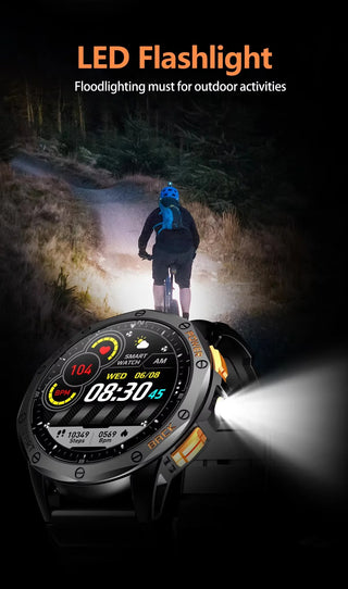 BioSmart® Watch Elite Force VII – Tactical Smartwatch 1.43" Amoled LED Flashlight Compass and Much More!