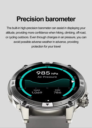 Velocity Pro GT Smart Watch with AMOLED Screen and BT Calling, Altitude, Barometric Pressure, GPS Motion Positioning, Compass