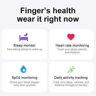 Optima Track Smart Ring - Military Grade Titanium Steel - Health Monitoring IP68 & 3ATM Waterproof Multi-sport Mode