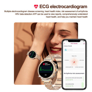 BioSmart® Bella Regalia Ladies Smart Watch with ECG, Bluetooth Calling Heart Rate, Temperature and More!