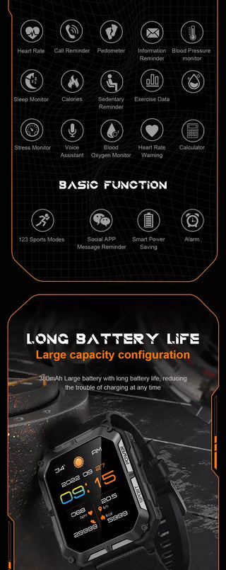 BioSmart TitanX Smart Watch for Men 1.83 inch Large Screen with Health and Fitness Monitoring and Bluetooth Calling