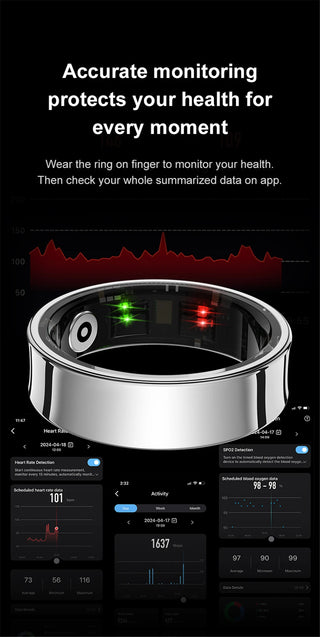 Aurora Smart Ring with Skin Temp Fertility Tracking - Health Sleep Monitor Smart Ring