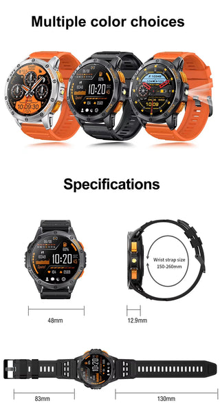 BioSmart® Watch Elite Force VII – Tactical Smartwatch 1.43" Amoled LED Flashlight Compass and Much More!