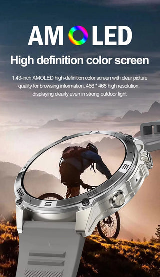 Velocity Pro GT Smart Watch with AMOLED Screen and BT Calling, Altitude, Barometric Pressure, GPS Motion Positioning, Compass