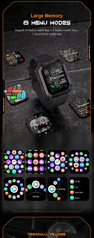 BioSmart TitanX Smart Watch for Men 1.83 inch Large Screen with Health and Fitness Monitoring and Bluetooth Calling