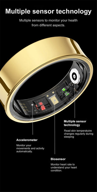 Aurora Smart Ring with Skin Temp Fertility Tracking - Health Sleep Monitor Smart Ring