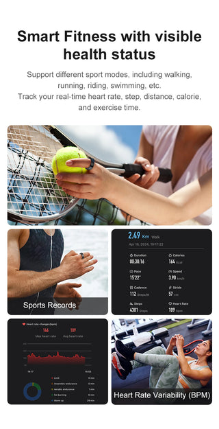 Aurora Smart Ring with Skin Temp Fertility Tracking - Health Sleep Monitor Smart Ring